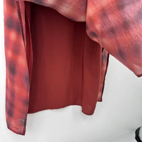 Bella Dahl NWT V-Neck Cami Slip Dress Sz L Red Plaid TENCEL Made in USA $196