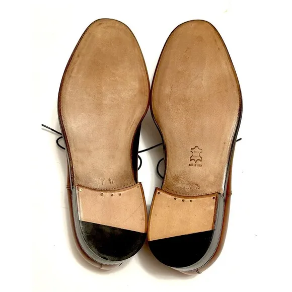 BELTRAMI Brown Oxford Tie Up Dress Shoe Shoes 7.5
