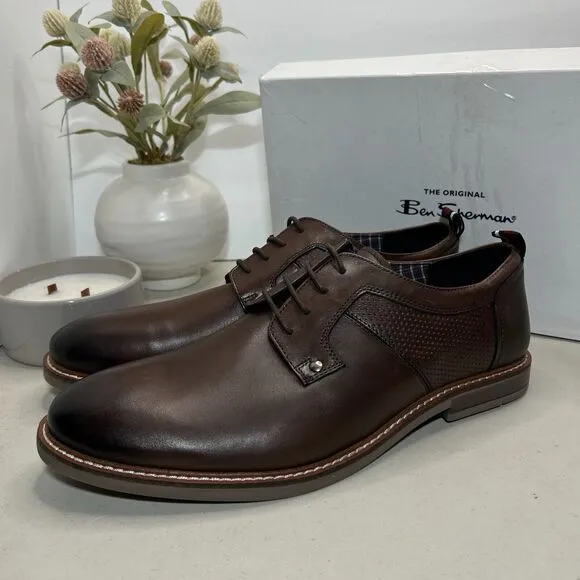 Ben Sherman Brent Oxford Lace Up Brown Leather Dress Shoes Men's US 13 NWB