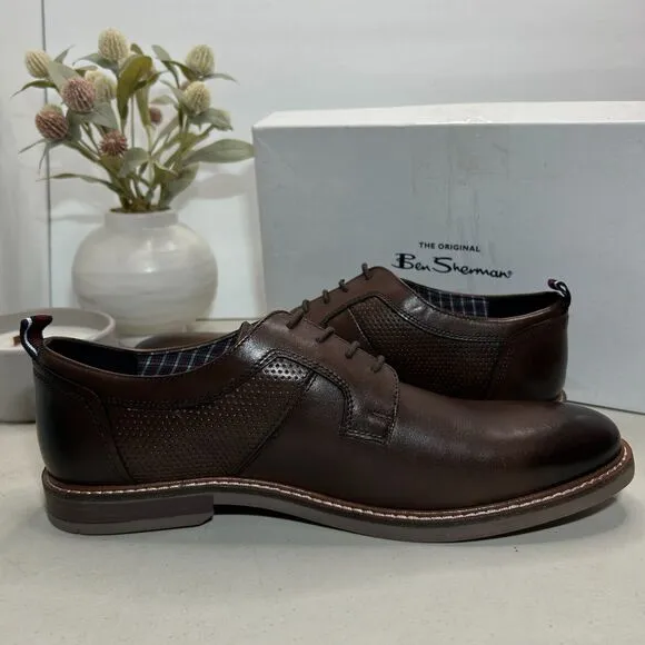 Ben Sherman Brent Oxford Lace Up Brown Leather Dress Shoes Men's US 13 NWB