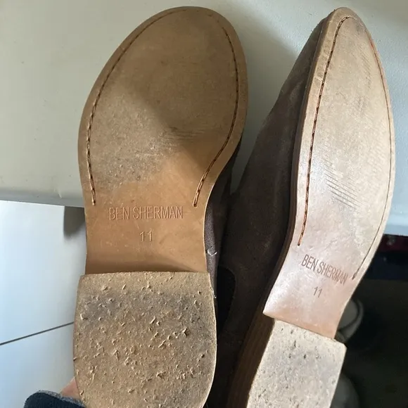 BEN SHERMAN SUEDE slip on MENS BOOTS brown size 11