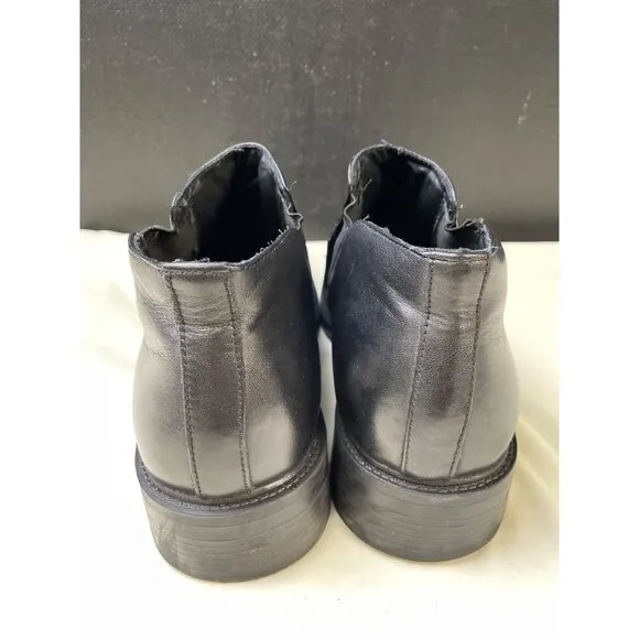 Bert Pulitzer Men's Black Leather Ankle Boots Slip on/ Shoes Size 9 SKU 6005