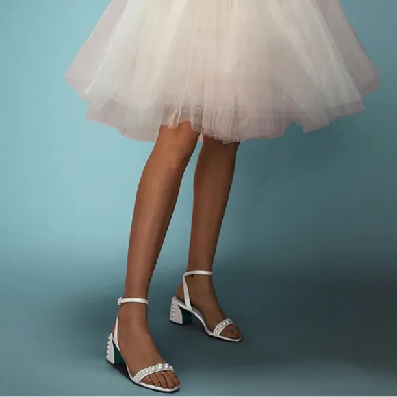 Betsey Johnson Tina Ivory Elegant White Pearl-Embellished Women's Sandals