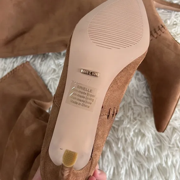 Billini Brielle Pecan Suede Knee-High Slip-On Boots