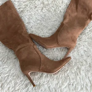 Billini Brielle Pecan Suede Knee-High Slip-On Boots