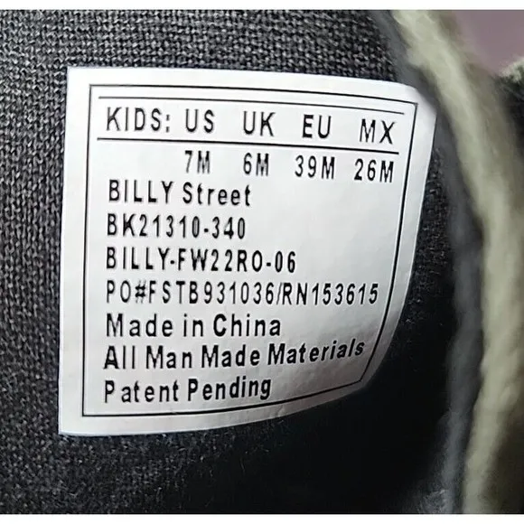 Billy Street High Top Sneakers Shoes Kids Youth Boys 7 Green Camo NEW
