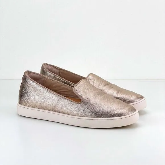 Birdies Swift Bronze/Gold Slip On Leather Sneakers Sz 7.5