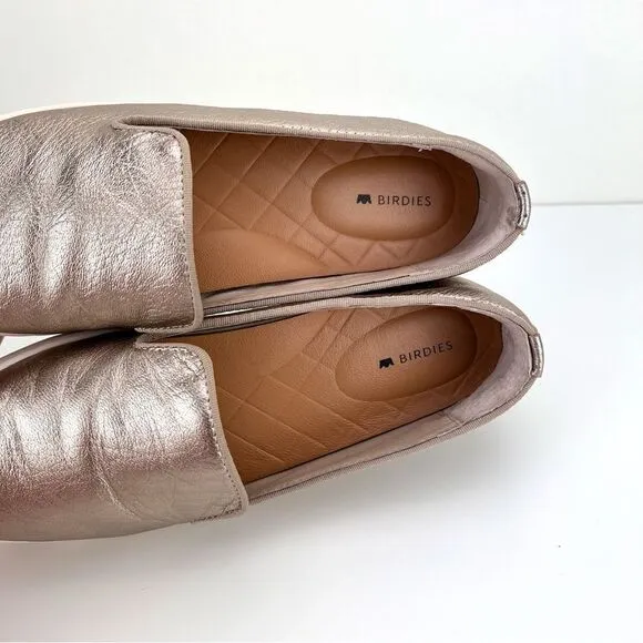 Birdies Swift Bronze/Gold Slip On Leather Sneakers Sz 7.5