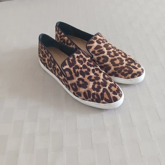 Birdies The Swift Leopard Print Calf Hair Slip On Sneakers