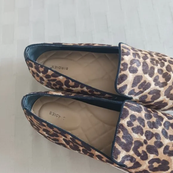 Birdies The Swift Leopard Print Calf Hair Slip On Sneakers