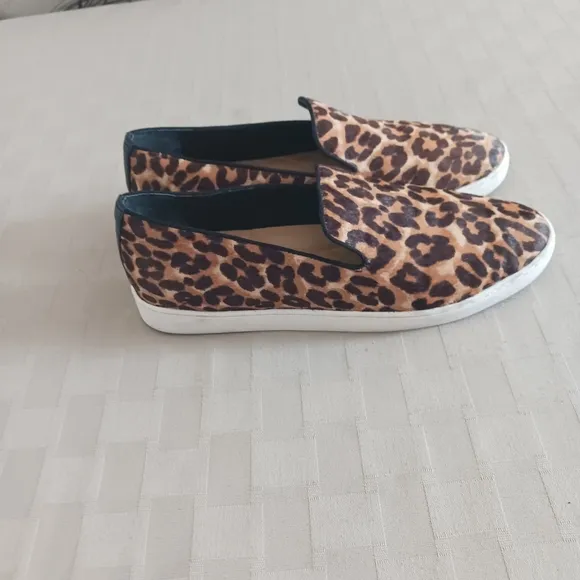 Birdies The Swift Leopard Print Calf Hair Slip On Sneakers