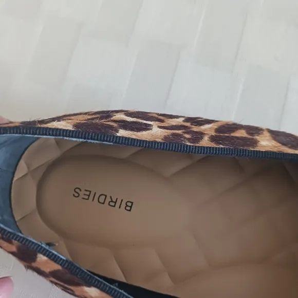 Birdies The Swift Leopard Print Calf Hair Slip On Sneakers