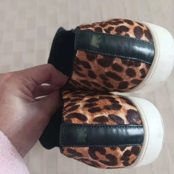 Birdies The Swift Leopard Print Calf Hair Slip On Sneakers