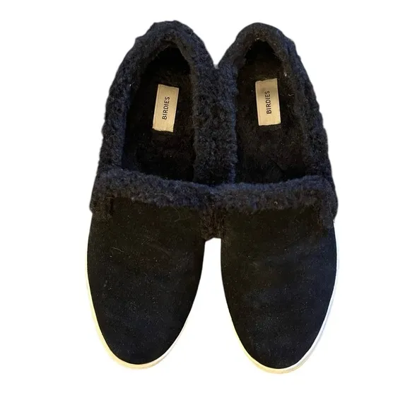 BIRDIES The Swift Sequoia Faux Fur Sneaker Black Size 7.5