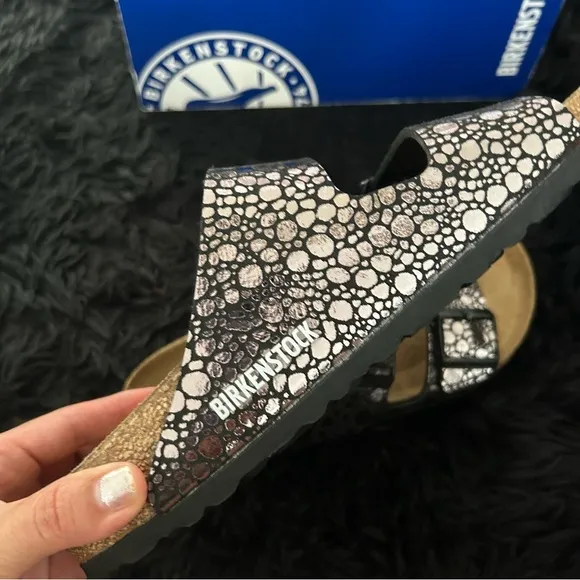BIRKENSTOCK Arizona black metallic sandals shoes women’s eur 40 new