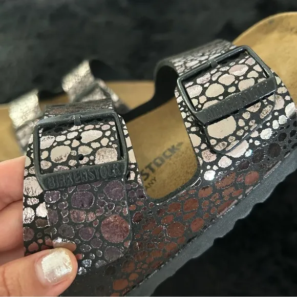 BIRKENSTOCK Arizona black metallic sandals shoes women’s eur 40 new