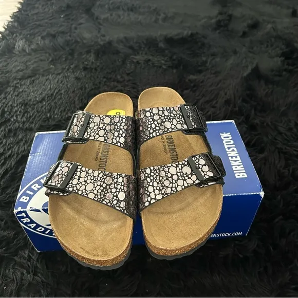 BIRKENSTOCK Arizona black metallic sandals shoes women’s eur 40 new