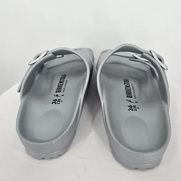 Birkenstock Arizona EVA Sandals Silver Metallic | Size 6 | Like New