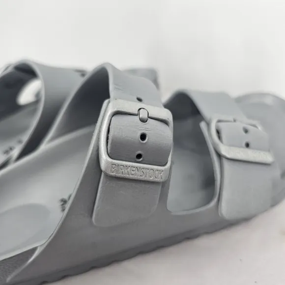 Birkenstock Arizona EVA Sandals Silver Metallic | Size 6 | Like New
