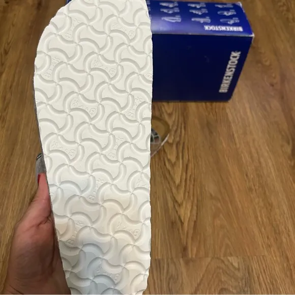 BIRKENSTOCK Arizona silver metallic sandals shoes women’s eur 40 new
