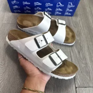 Birkenstock Arizona White Leather Sandals Women’s Size 8 Narrow / 39 Shoes