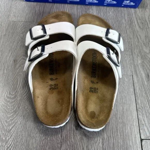 Birkenstock Arizona White Leather Sandals Women’s Size 8 Narrow / 39 Shoes