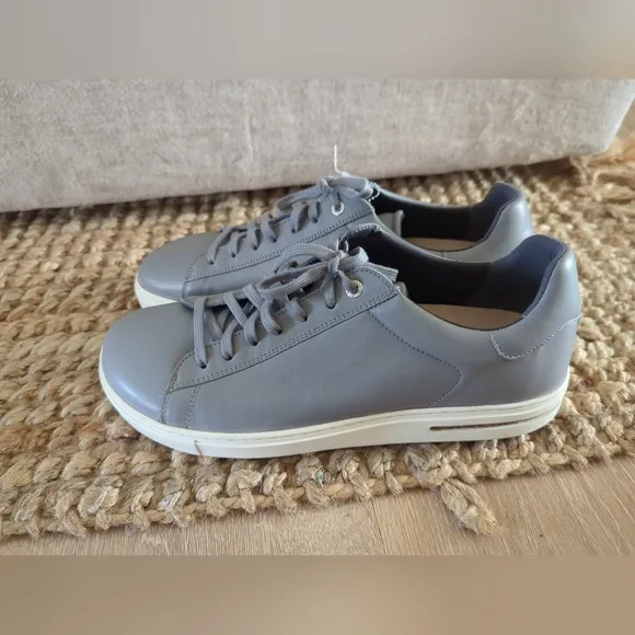 Birkenstock Bend Low Sneakers Grey Leather Casual Comfort size 12 Nwob
