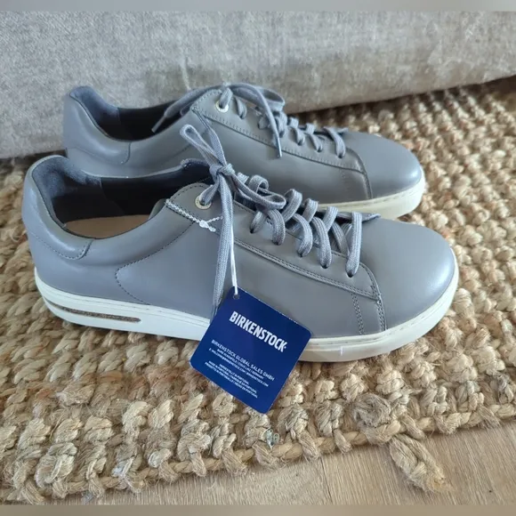 Birkenstock Bend Low Sneakers Grey Leather Casual Comfort size 12 Nwob