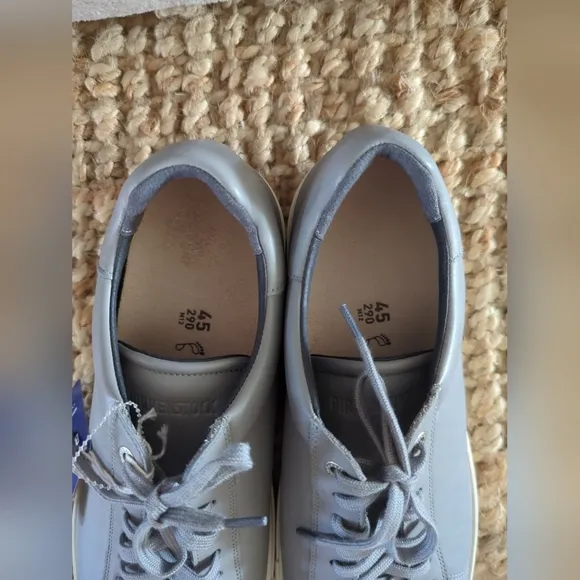 Birkenstock Bend Low Sneakers Grey Leather Casual Comfort size 12 Nwob