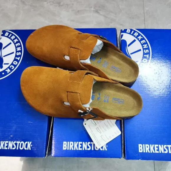 🎉🌹Birkenstock Boston brown suede mule clogs