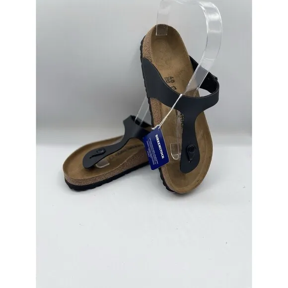 Birkenstock Gizeh Sandals Unisex Black Birko Flor Shoes Size US 9 EU 40 New