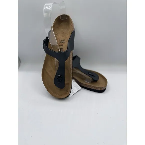 Birkenstock Gizeh Sandals Unisex Black Birko Flor Shoes Size US 9 EU 40 New