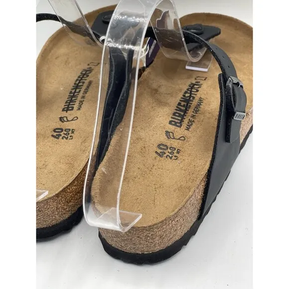Birkenstock Gizeh Sandals Unisex Black Birko Flor Shoes Size US 9 EU 40 New
