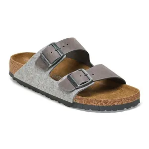 Birkenstock Grey Leather/Felt MENS Arizona Sandals Shoes sz 10/43
