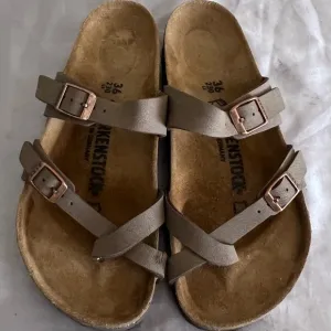 Birkenstock Mayari Brown Leather Sandal Shoes 36