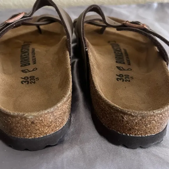 Birkenstock Mayari Brown Leather Sandal Shoes 36