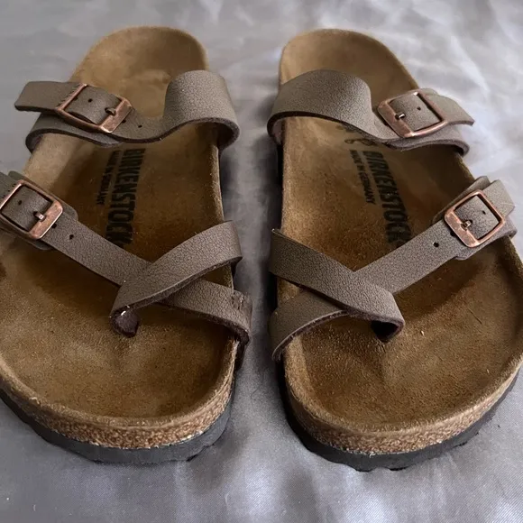 Birkenstock Mayari Brown Leather Sandal Shoes 36