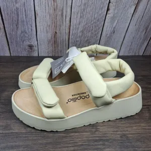 Birkenstock Papillio Theda Leather Wedge Sandals Women's Sz 8 N ECRU (NWT/NWD)