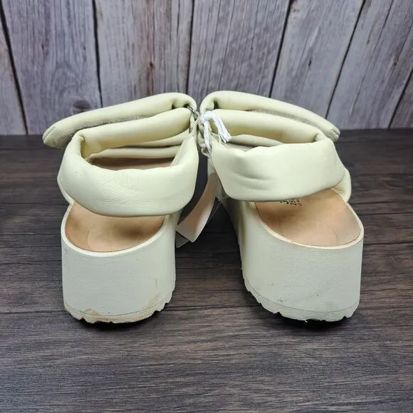 Birkenstock Papillio Theda Leather Wedge Sandals Women's Sz 8 N ECRU (NWT/NWD)