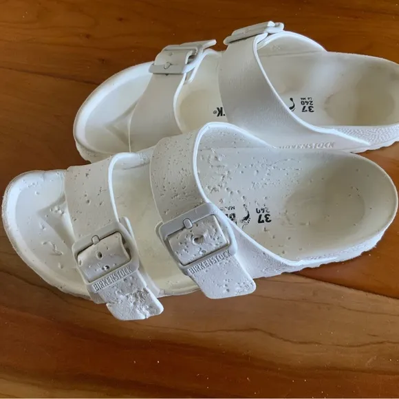 Birkenstock white plastic shoes sandals size 37 USA 6