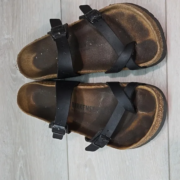 Birkenstock Women Mayari Loop Toe Leather Sandals shoes sz 39/8 Regular