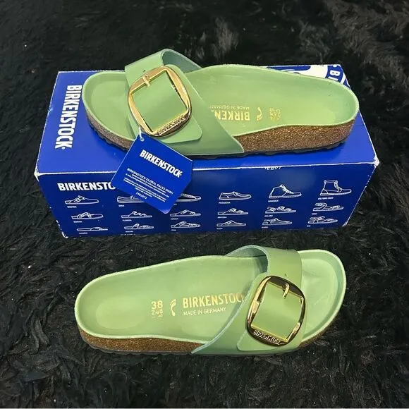 BIRKENSTOCK Madrid green leather sandals shoes women’s eur 38 new