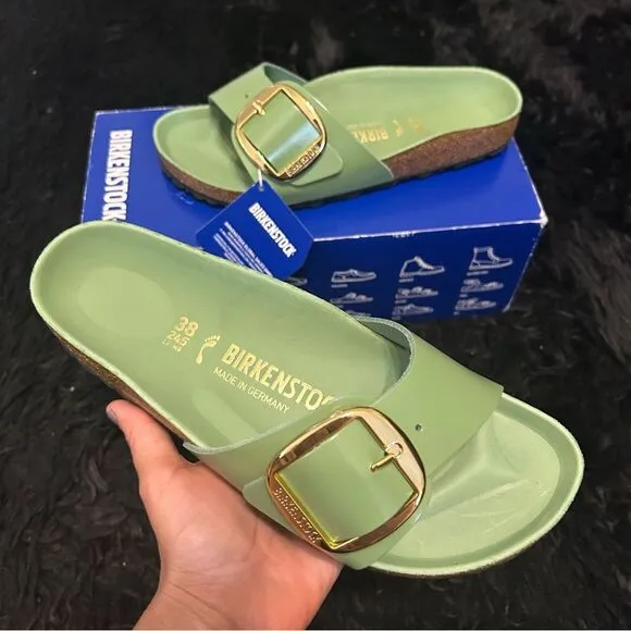 BIRKENSTOCK Madrid green leather sandals shoes women’s eur 38 new