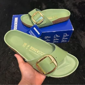 BIRKENSTOCK Madrid green leather sandals shoes women’s eur 38 new
