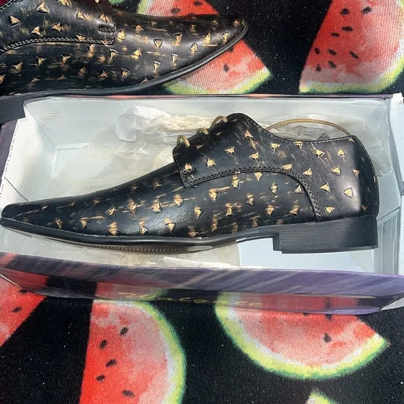 Black and Gold Men's Dress Shoes