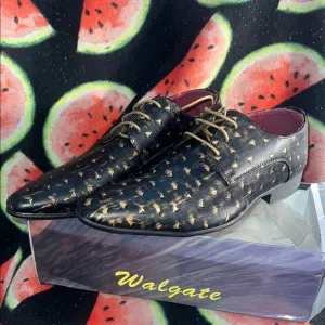 Black and Gold Men's Dress Shoes