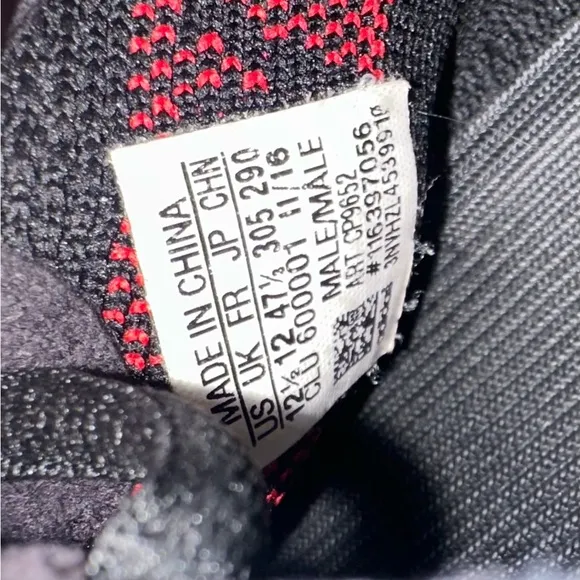 Black and Red Yeezy Boost 350 Sneakers