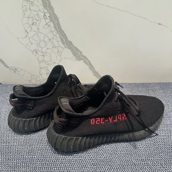 Black and Red Yeezy Boost 350 Sneakers