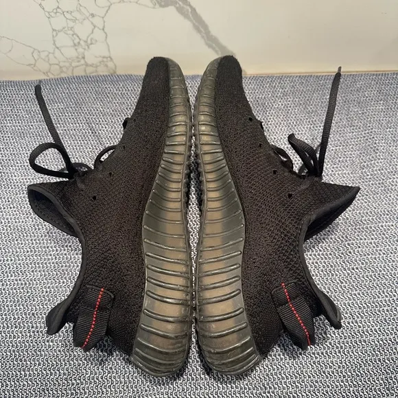 Black and Red Yeezy Boost 350 Sneakers