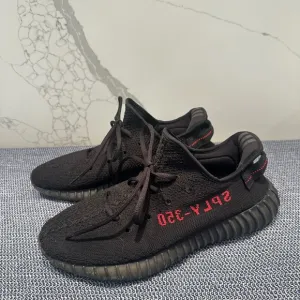 Black and Red Yeezy Boost 350 Sneakers